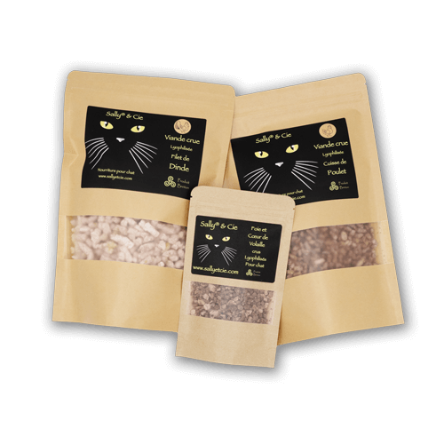 Pack mensuel Cuisse poulet filet dinde coeur foie volaille croquettes barf chat